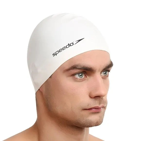 Speedo Badekappe Flaches Silikon Weiß