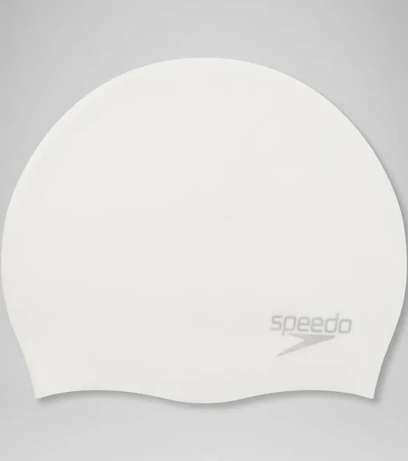 Speedo Plain Moulded Silicone Badekappe Weiß