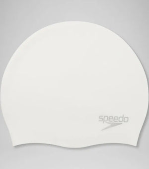 Speedo Plain Moulded Silicone Badekappe Weiß
