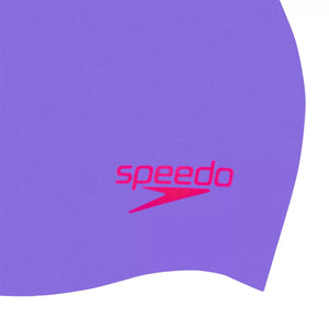 Speedo Junior Badekappe Plain Moulded Silikon Lila