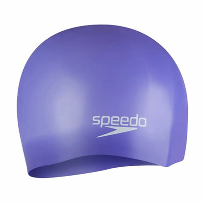 Speedo Plain Moulded Silicone Cap Lila