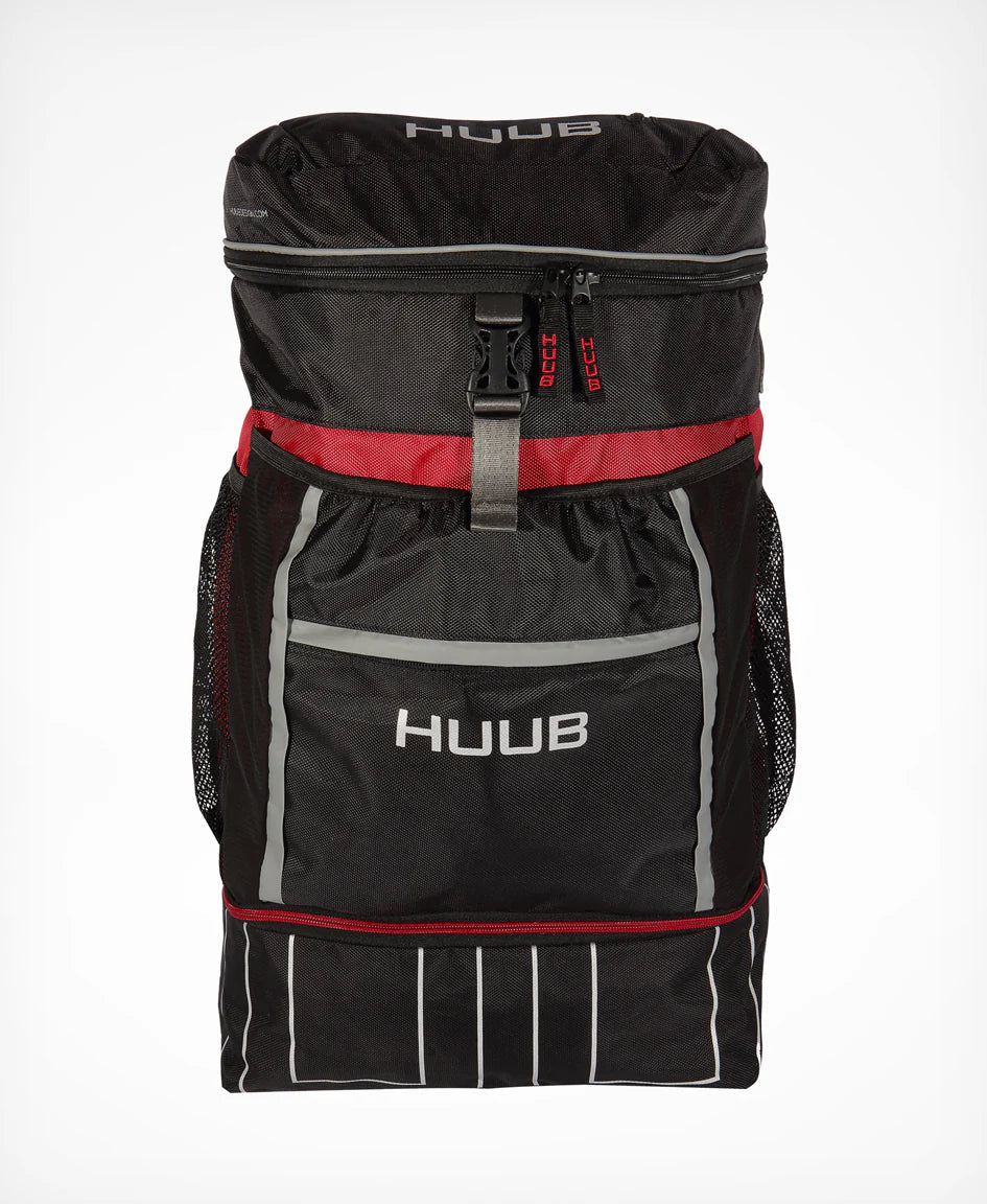 HUUB Transition II Rucksack 40L Schwarz/Dunkelrot