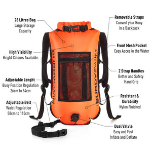 BuddySwim Drybag 28lt Schwimmboje Rucksack